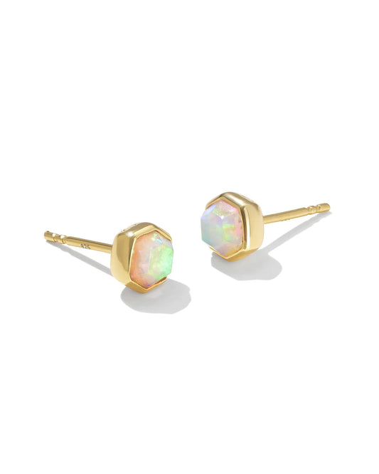 Kendra Scott Davie Stud Earrings, White Kyocera Opal