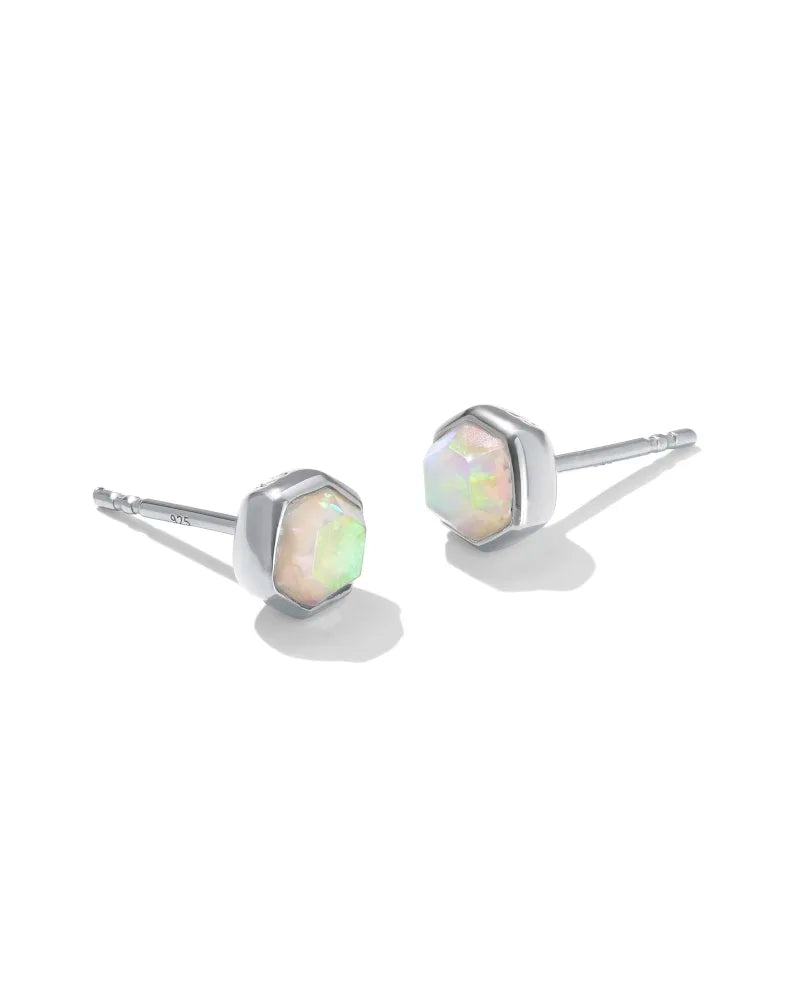 Kendra Scott Davie Stud Earrings, White Kyocera Opal