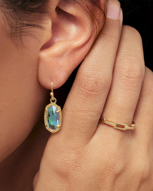 Kendra Scott Lee Drop Gold Earrings, Dichroic Glass