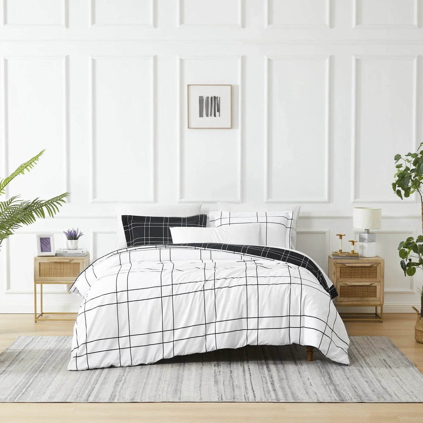 Simple Squares Reversible Comforter Set