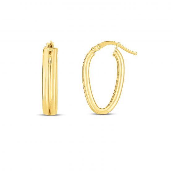 14K Double Oval Hoops