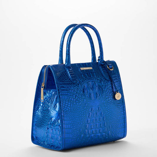 Brahmin Melbourne Collection Caroline Satchel, Cobalt Potion