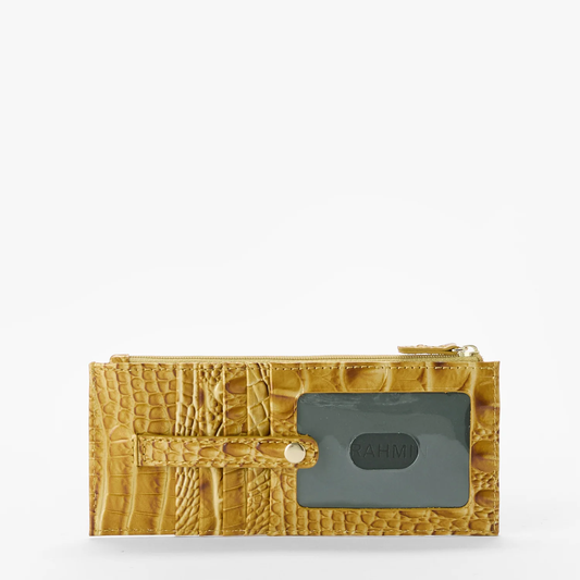 Brahmin Melbourne Collection Credit Card Wallet Golden Rod