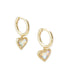 Kendra Scott Ari Heart Huggie Gold Earrings, Dichroic Glass