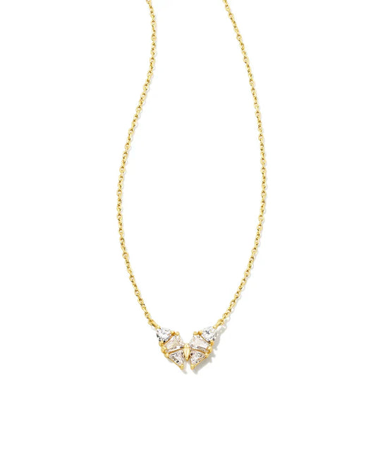 Kendra Scott Blair Butterfly Pendant Gold Necklace, White Crystal