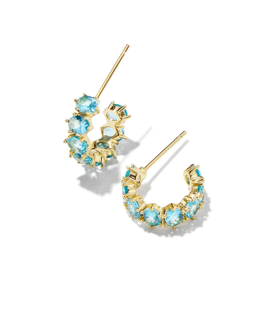 Kendra Scott Cailin Huggie Earrings, Aqua Crystal