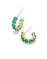 Kendra Scott Cailin Huggie Earrings, Green Crystal