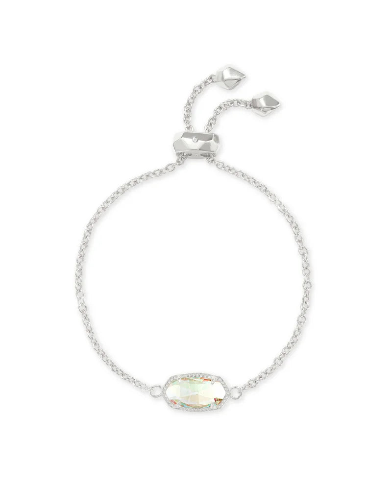 Kendra Scott Elaina Adjustable Silver Bracelet, Dichroic Glass