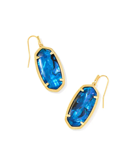 Kendra Scott Elle Earrings, Navy Abalone