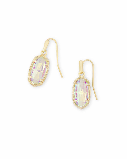 Kendra Scott Lee Drop Gold Earrings, Dichroic Glass