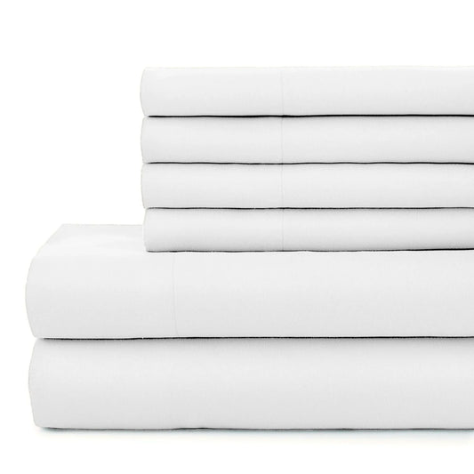 Luxe Microfiber 6 Piece Sheet Set, White